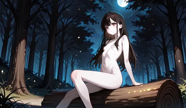 Anime illustration made with Anime Art AI, Stargazer Night