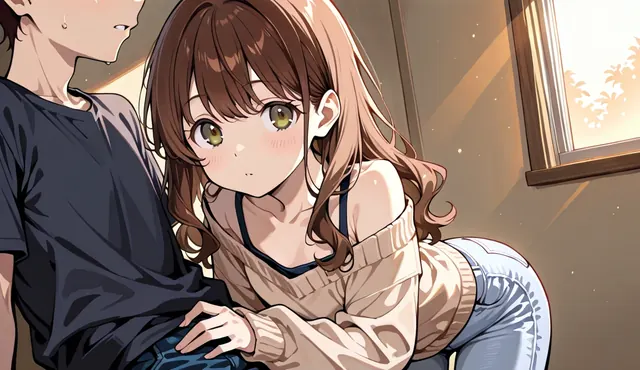 Anime illustration from Anime Art AI, Uni Couple scene